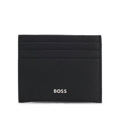 Boss Card Holder Monogram Patterned Leather-Black
