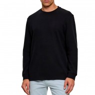 Boss T-Shirt Long Sleeve Waffle-Black