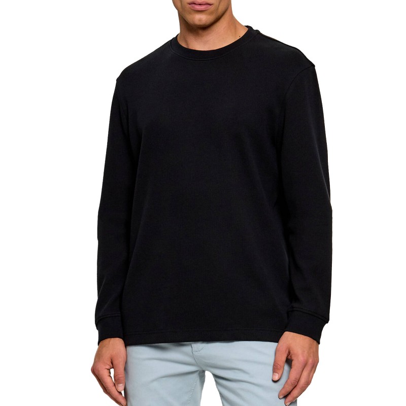 Boss T-Shirt Long Sleeve Waffle-Black Boss T-Shirt Long Sleeve Waffle-Black