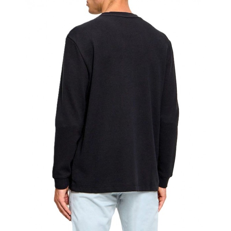 Boss T-Shirt Long Sleeve Waffle-Dark Blue Boss T-Shirt Long Sleeve Waffle-Dark Blue