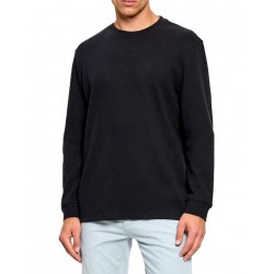 Boss T-Shirt Long Sleeve Waffle-Dark Blue