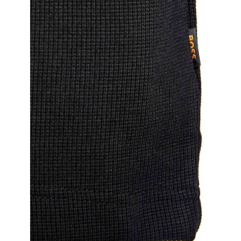 Boss T-Shirt Long Sleeve Waffle-Dark Blue Boss T-Shirt Long Sleeve Waffle-Dark Blue