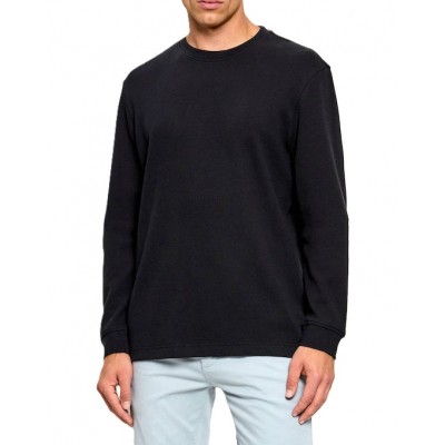 Boss T-Shirt Long Sleeve Waffle-Dark Blue