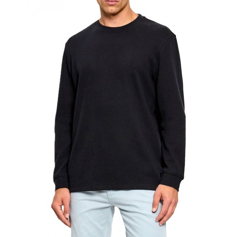 Boss T-Shirt Long Sleeve Waffle-Dark Blue Boss T-Shirt Long Sleeve Waffle-Dark Blue