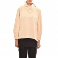 Semiology Wrap Neckline Cutout Blouse-Off White