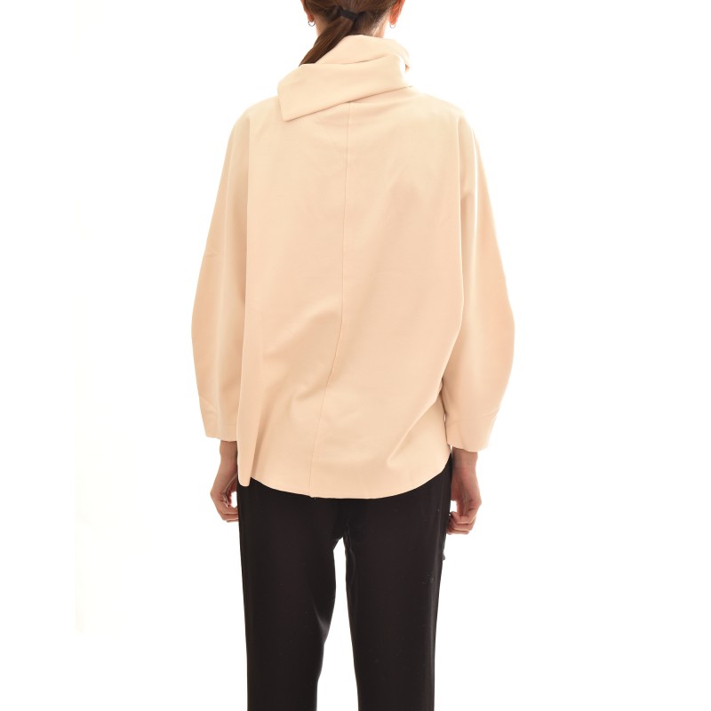 Semiology Wrap Neckline Cutout Blouse-Off White