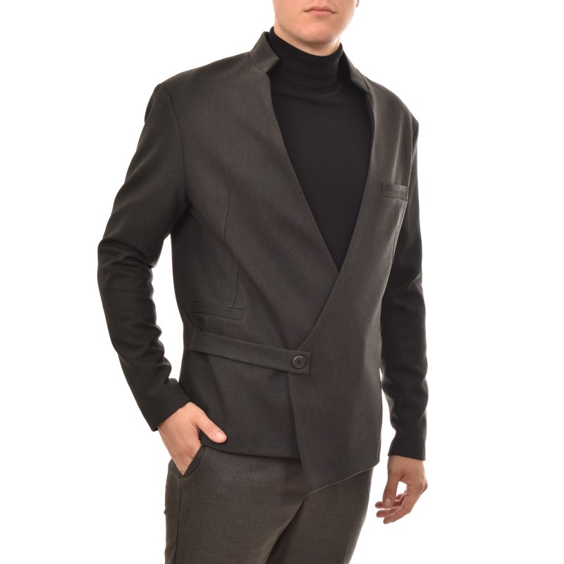 Indeed Mao Semi Cut Blazer-Black Indeed Mao Semi Cut Blazer-Black