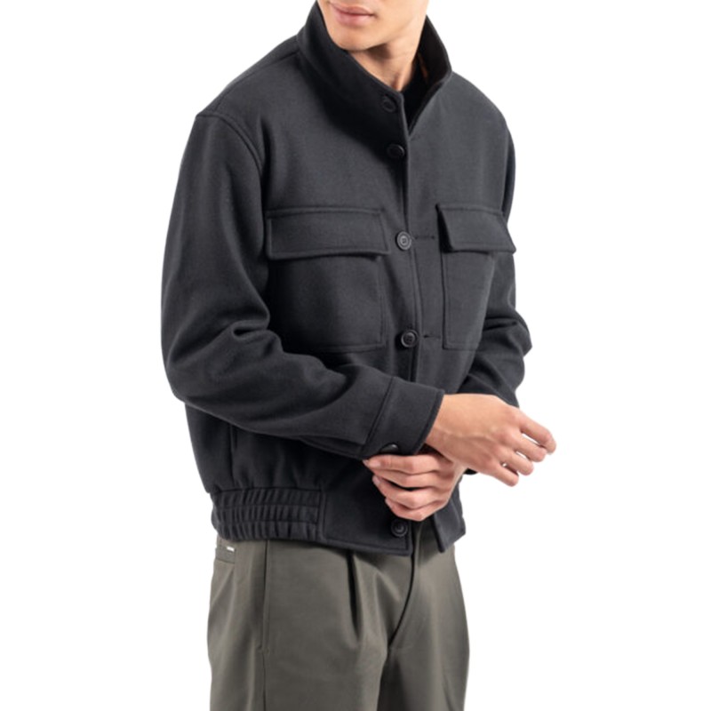 Vittorio Jacket With Elastic Waist-Black