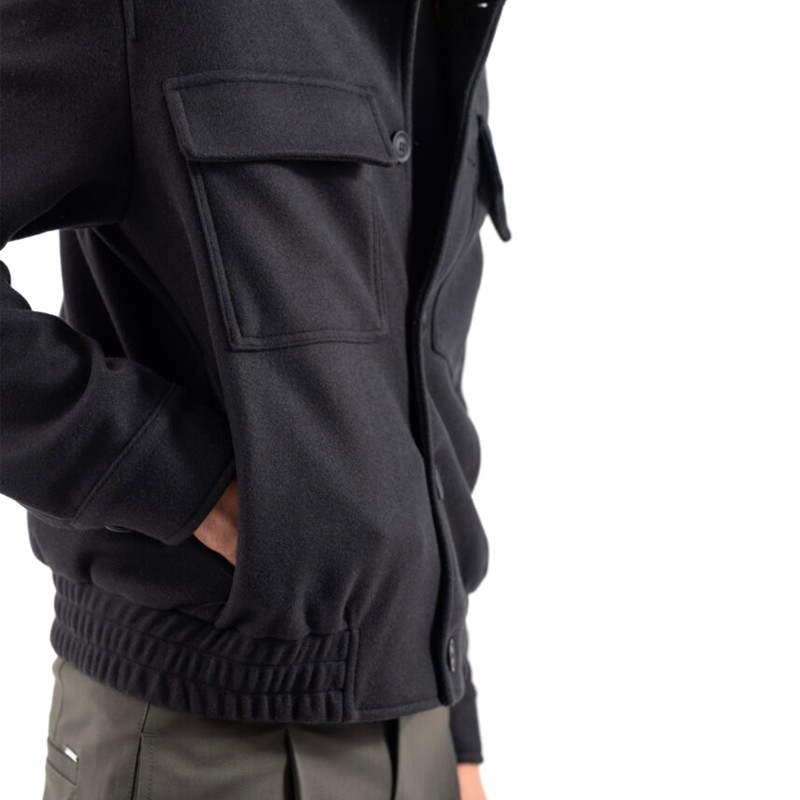 Vittorio Jacket With Elastic Waist-Black