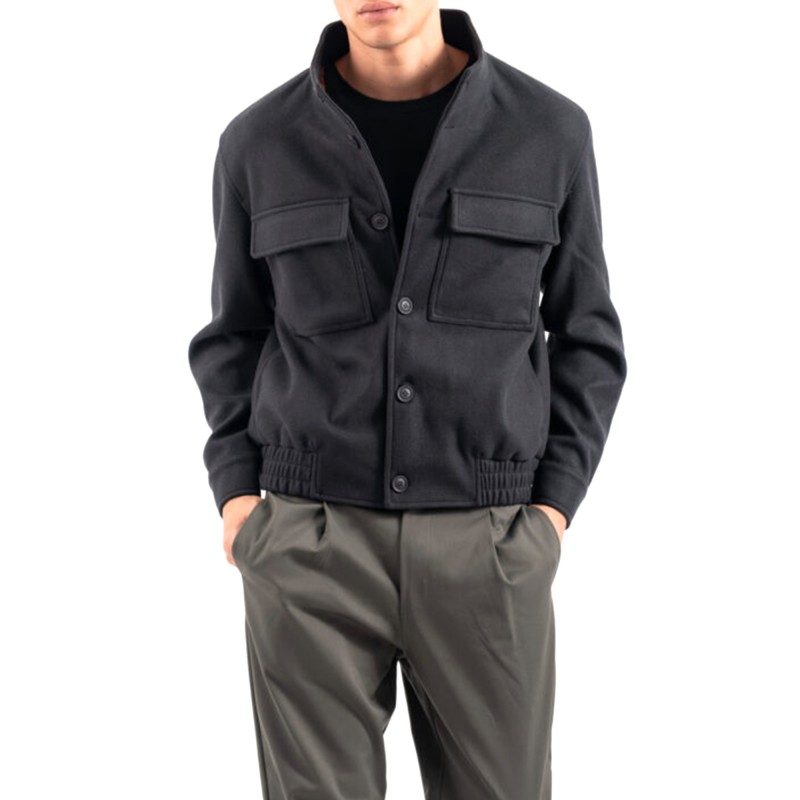 Vittorio Jacket With Elastic Waist-Black