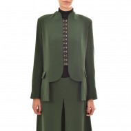 Semiology Mao Tweed Overshirt-Green