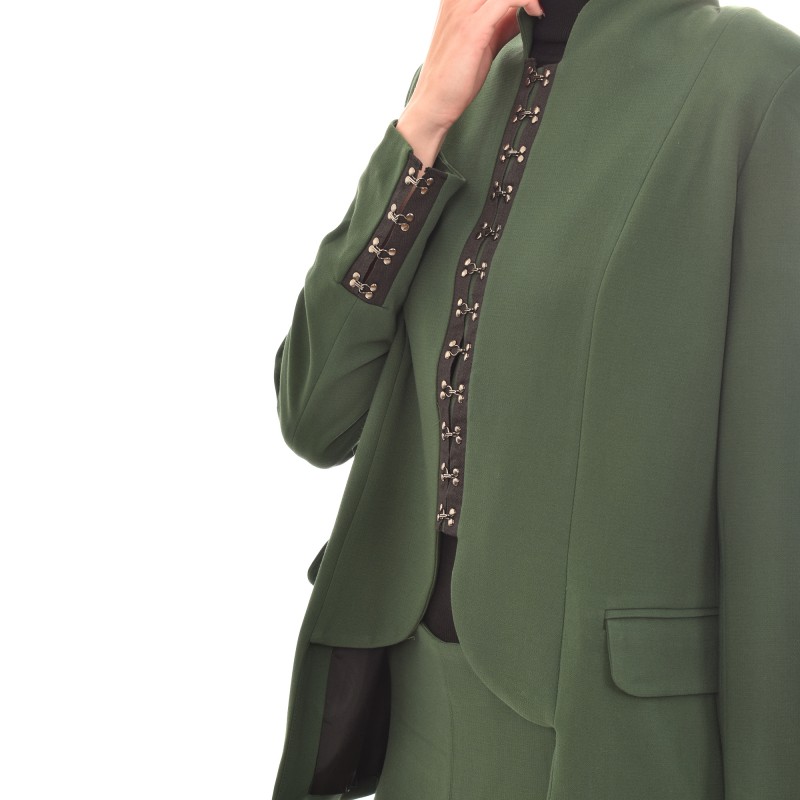 Semiology Mao Tweed Overshirt-Green