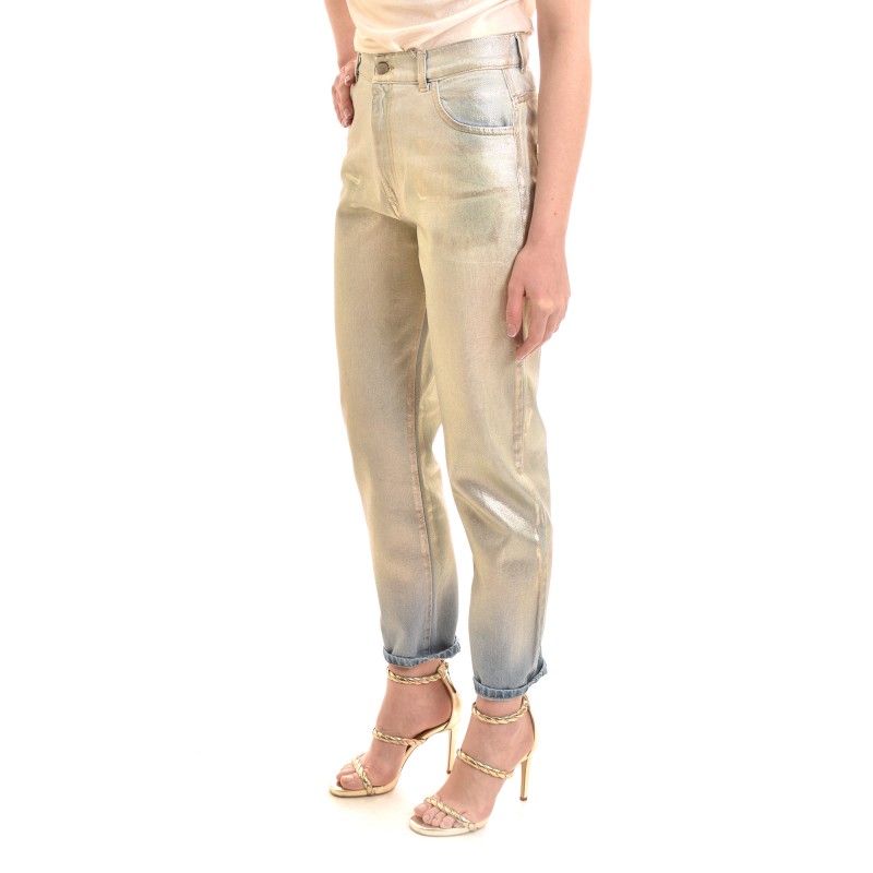 Motel Silver Coated Jeans-Light Blue/Silver