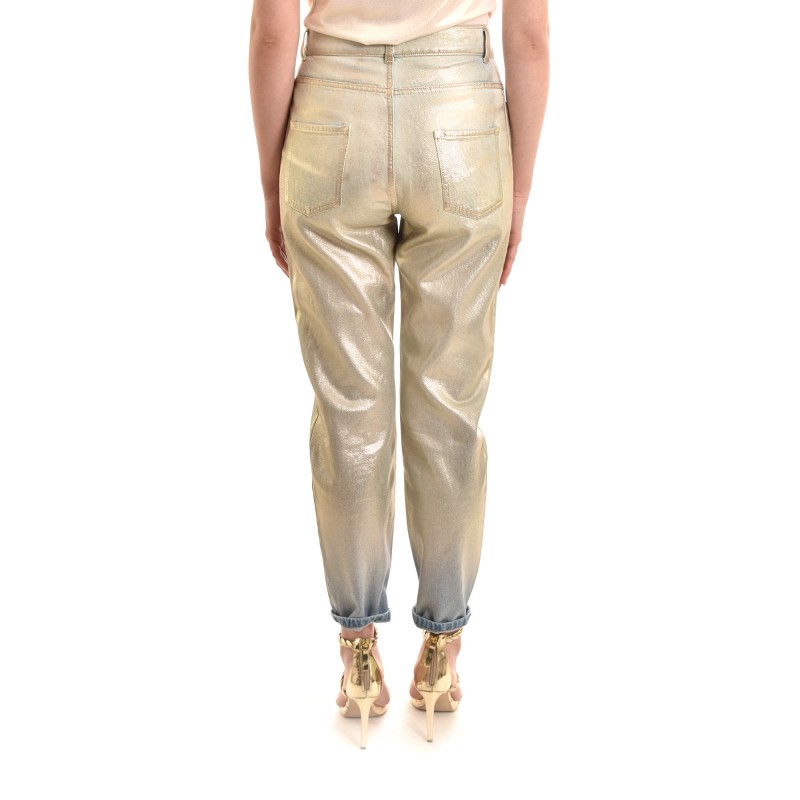 Motel Silver Coated Jeans-Light Blue/Silver