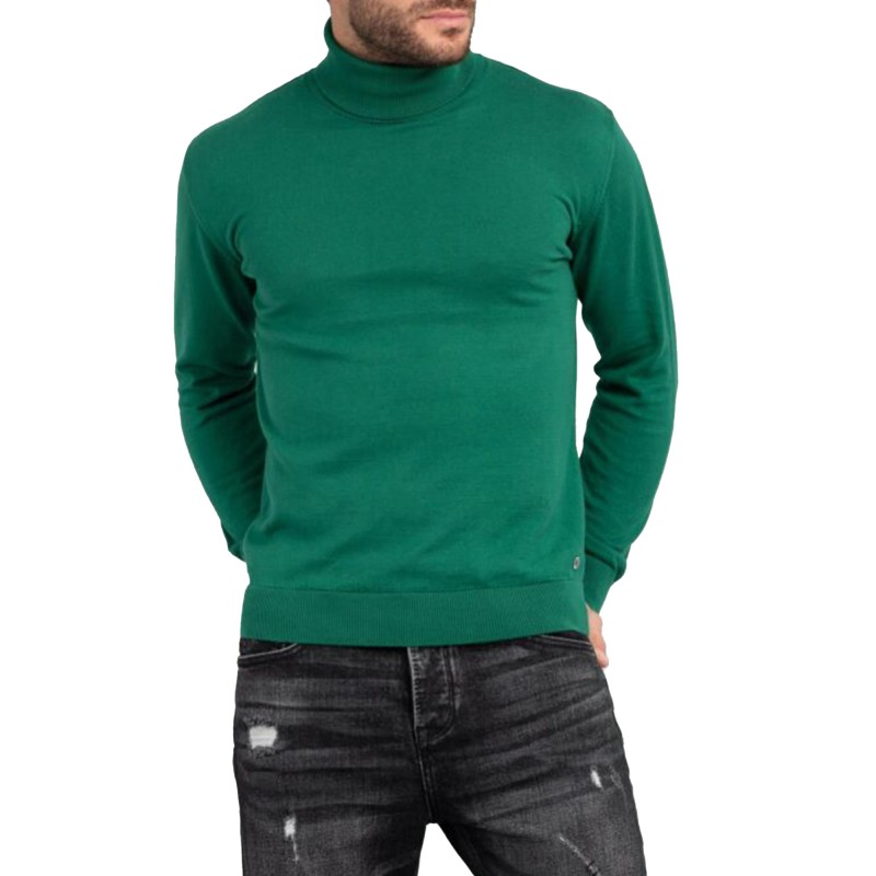 Vittorio Basic Turtleneck Sweater-Forest Green Vittorio Basic Turtleneck Sweater-Forest Green