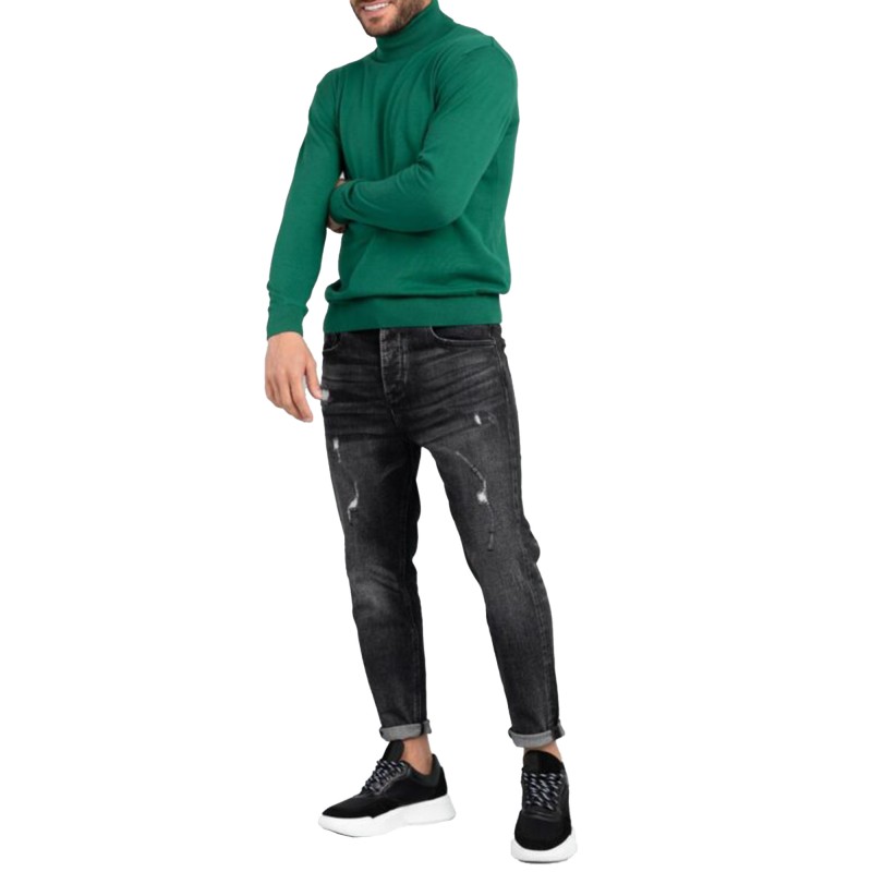 Vittorio Basic Turtleneck Sweater-Forest Green Vittorio Basic Turtleneck Sweater-Forest Green