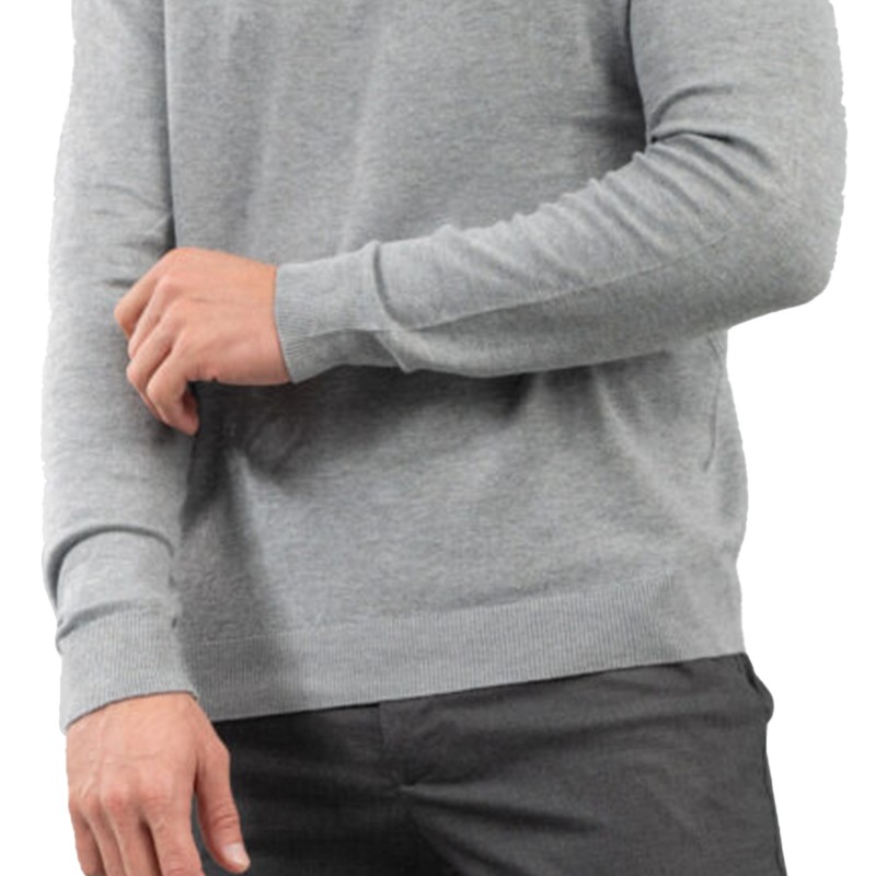 Vittorio Basic Turtleneck Sweater In Viscose Fabric-Light Grey Vittorio Basic Turtleneck Sweater In Viscose Fabric-Light Grey