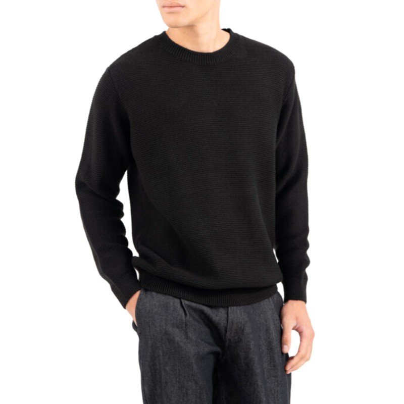 Vittorio Sweater Knitted Neckline-Black