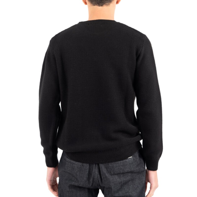 Vittorio Sweater Knitted Neckline-Black