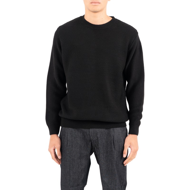 Vittorio Sweater Knitted Neckline-Black