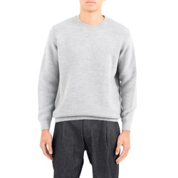 Vittorio Sweater Knitted Neckline-Light Grey
