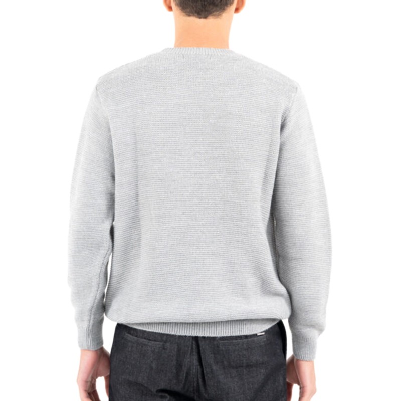 Vittorio Sweater Knitted Neckline-Light Grey