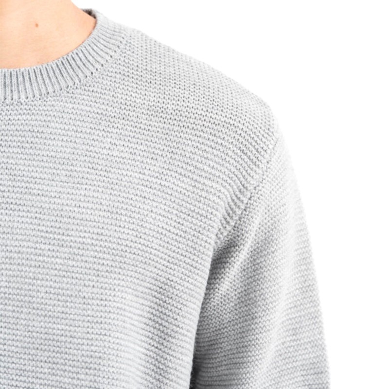 Vittorio Sweater Knitted Neckline-Light Grey