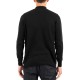 Vittorio Sweater Knitted Turtleneck Placket-Button Closure-Black
