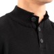 Vittorio Sweater Knitted Turtleneck Placket-Button Closure-Black