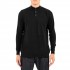 Vittorio Sweater Knitted Turtleneck Placket-Button Closure-Black