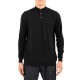 Vittorio Sweater Knitted Turtleneck Placket-Button Closure-Black