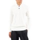 Vittorio Sweater Knitted Turtleneck Placket-Button Closure-Ecru