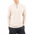 Vittorio Sweater Knitted Turtleneck Placket-Button Closure-Stone