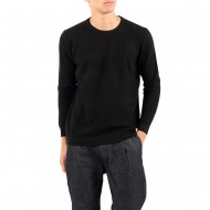 Vittorio Sweater Knitted Neckline In Jacquard Knit-Black