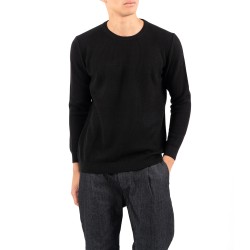 Vittorio Sweater Knitted Neckline In Jacquard Knit-Black