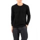 Vittorio Sweater Knitted Neckline In Jacquard Knit-Black Vittorio Sweater Knitted Neckline In Jacquard Knit-Black