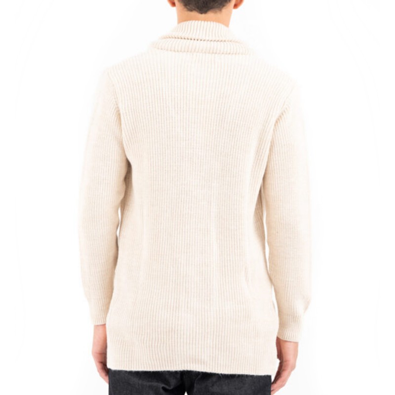 Vittorio Cardigan Jacket With Smokin Collar And External Pockets-Beige