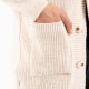 Vittorio Cardigan Jacket With Smokin Collar And External Pockets-Beige