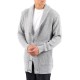 Vittorio Cardigan Jacket With Smokin Collar And External Pockets-Grey Vittorio Cardigan Jacket With Smokin Collar And External Pockets-Grey