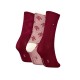 Tommy Hilfiger Women 3-Pack Socks Monogram Giftbox-Deep Rouge