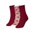 Tommy Hilfiger Women 3-Pack Socks Monogram Giftbox-Deep Rouge