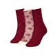 Tommy Hilfiger Women 3-Pack Socks Monogram Giftbox-Deep Rouge
