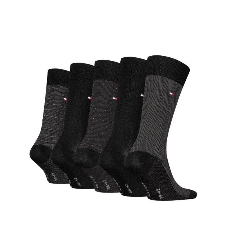 Tommy Hilfiger Socks 5 Pack Giftbox Herringbone Dot-Black