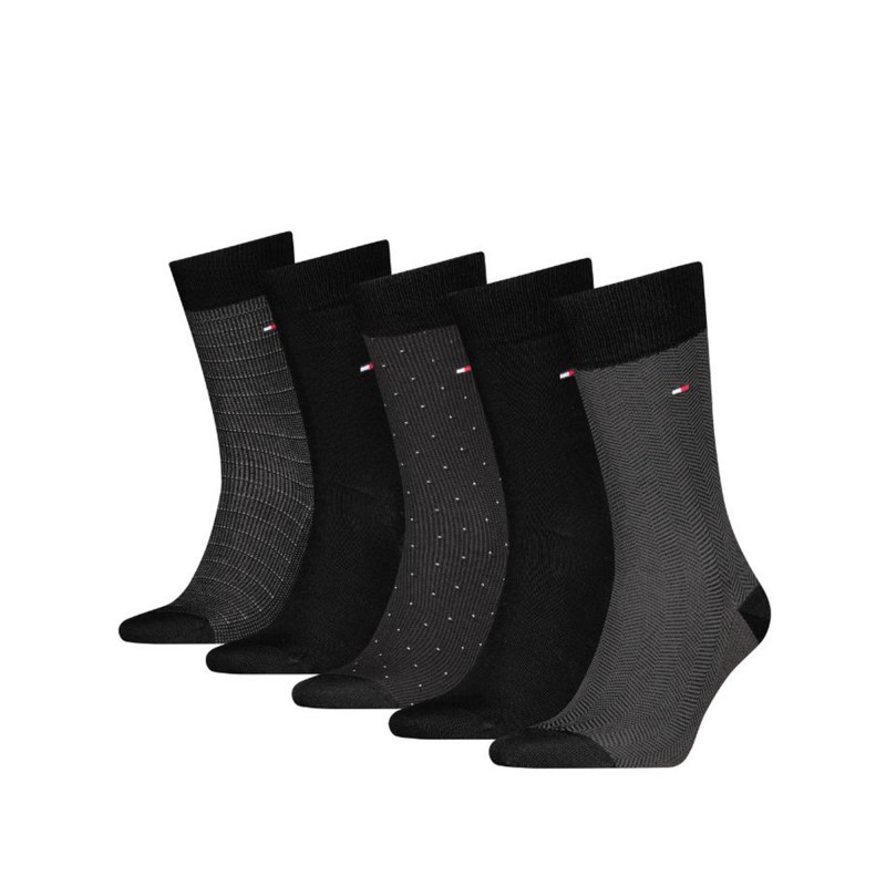 Tommy Hilfiger Socks 5 Pack Giftbox Herringbone Dot-Black