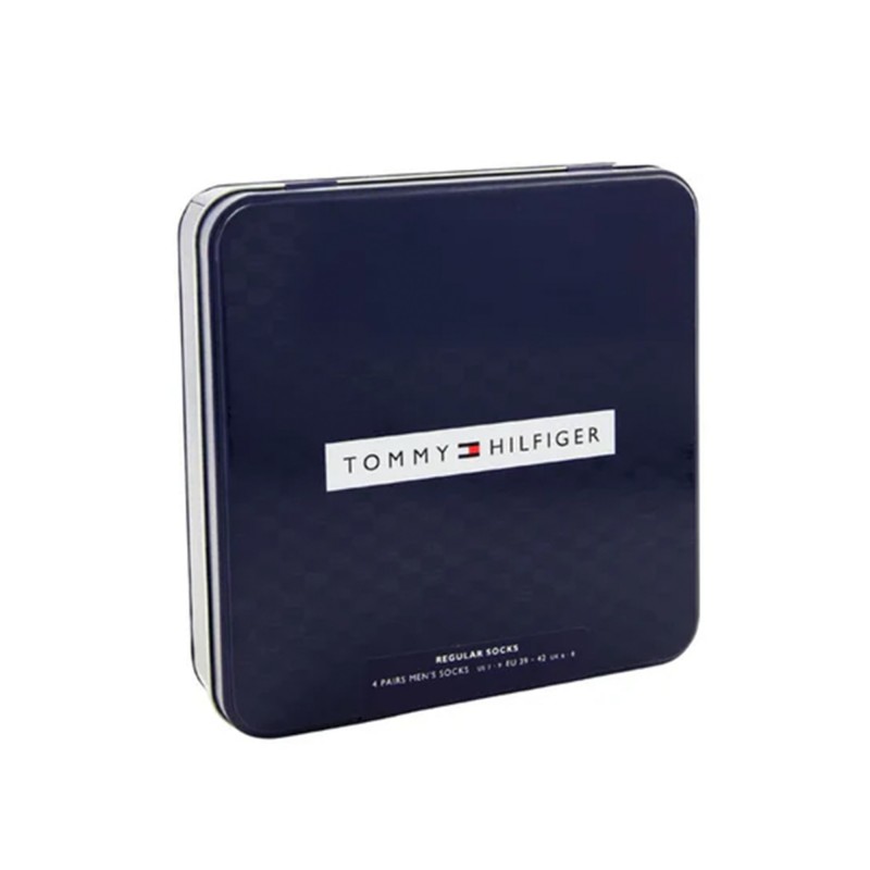 Tommy Hilfiger Socks 4 Pairs Tin Giftbox-Black
