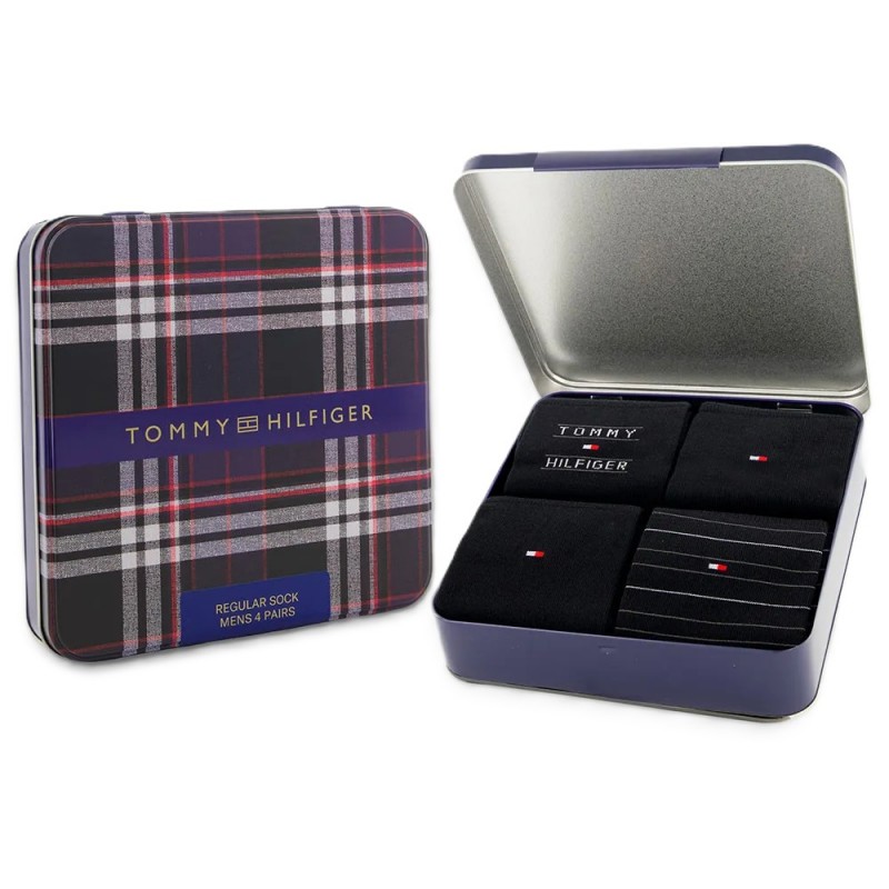 Tommy Hilfiger Socks 4 Pairs Gift Box-Black Tommy Hilfiger Socks 4 Pairs Gift Box-Black