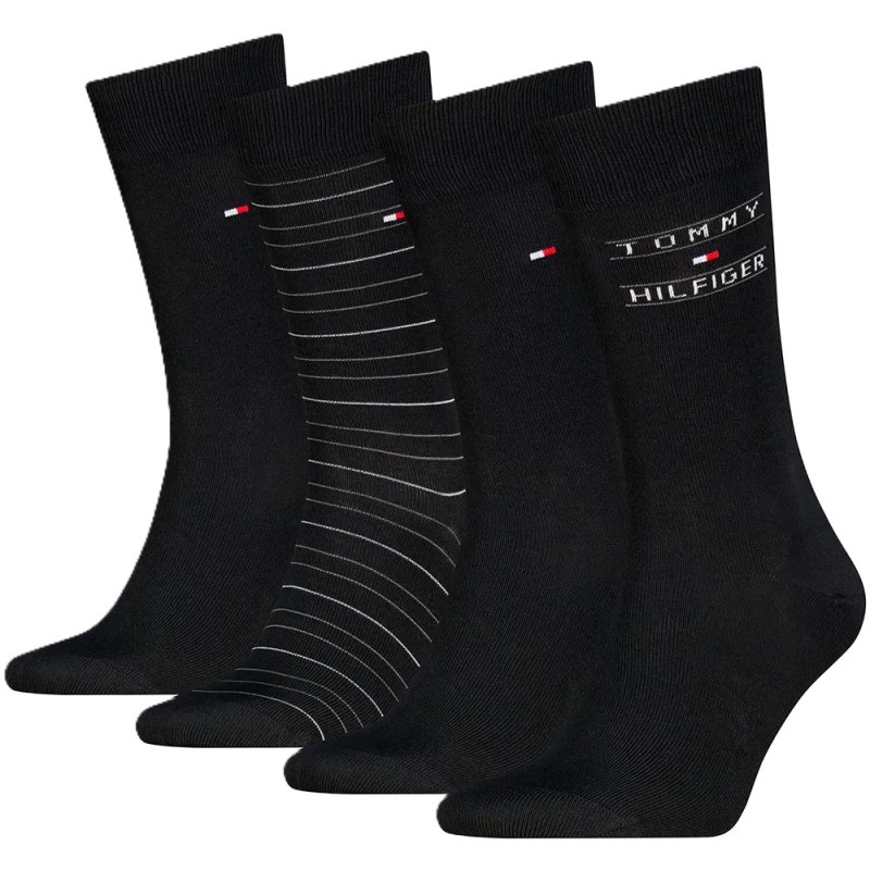 Tommy Hilfiger Socks 4 Pairs Gift Box-Black Tommy Hilfiger Socks 4 Pairs Gift Box-Black