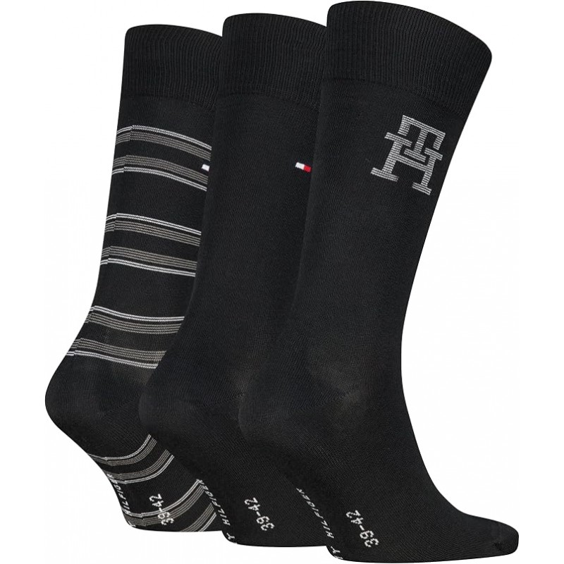 Tommy Hilfiger Socks 3 Pairs Gift Box-Black Tommy Hilfiger Socks 3 Pairs Gift Box-Black