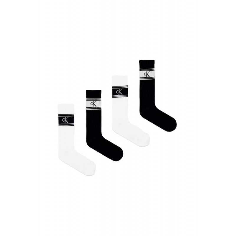 Calvin Klein Sock 4P CK Men Giftbox Sport Logo-Black/White