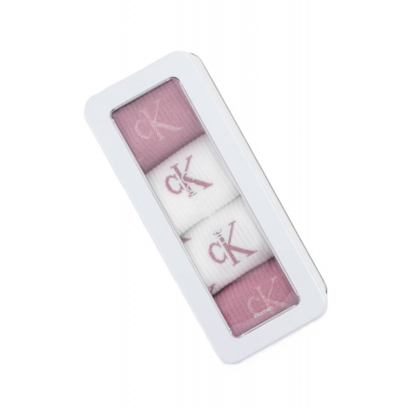 Calvin Klein Sock 4P CK Women Giftbox Lurex Aop-Vintage Plum/White Calvin Klein Sock 4P CK Women Giftbox Lurex Aop-Vintage Plum/White